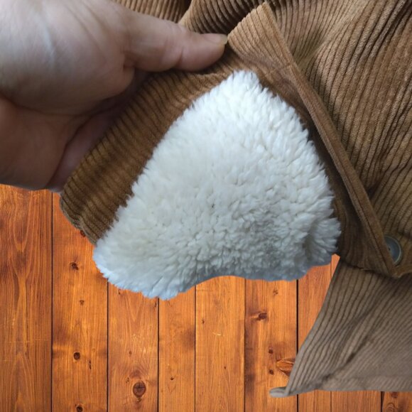 ASHLEY BY 26 INTERNATIONAL WOMEN'S MEDIUM BROWN CORDUROY JACKET POCKETS - Picture 6 of 7